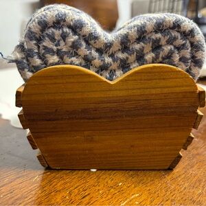 Wooden Heart Coaster Set